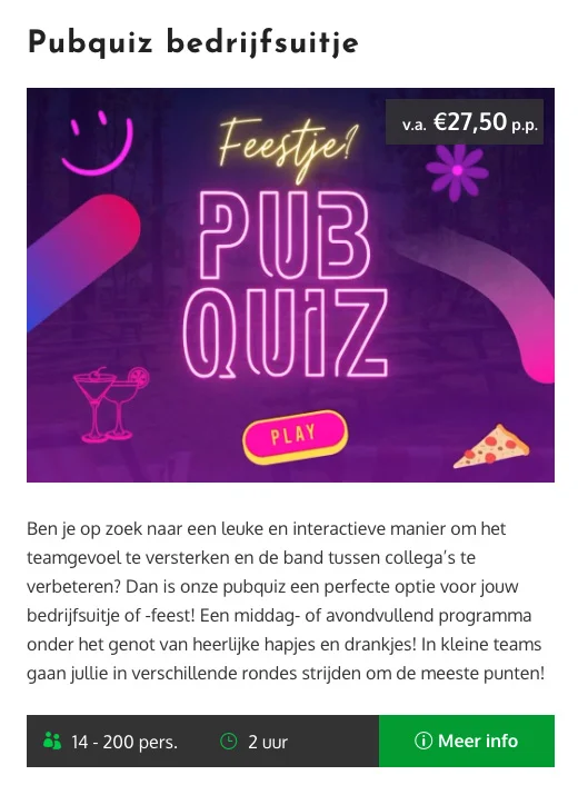 bedrijfsuitje pubquiz
